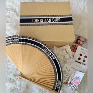 NEW Dior Bundle Dioriviera Bamboo Fan Gift Box Miss Dior J’Adore Lipstick Card